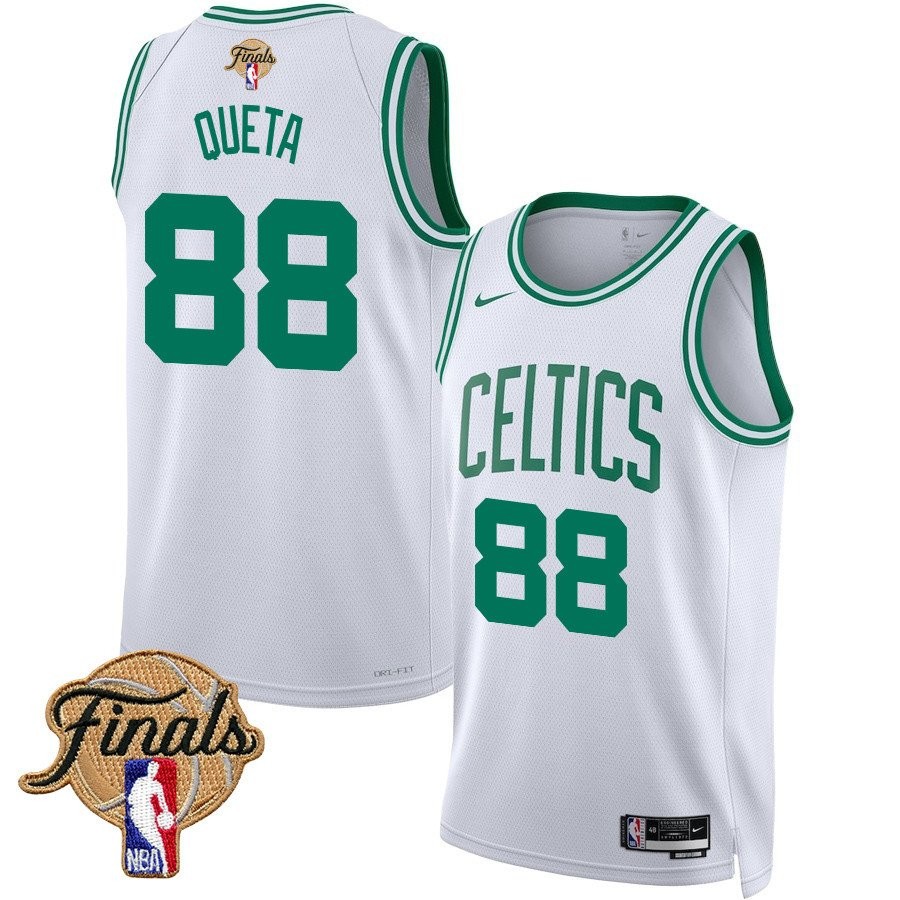 Neemias Queta 88 Boston Celtics 2024 Finals Patch Swingman Jersey Association Edition White
