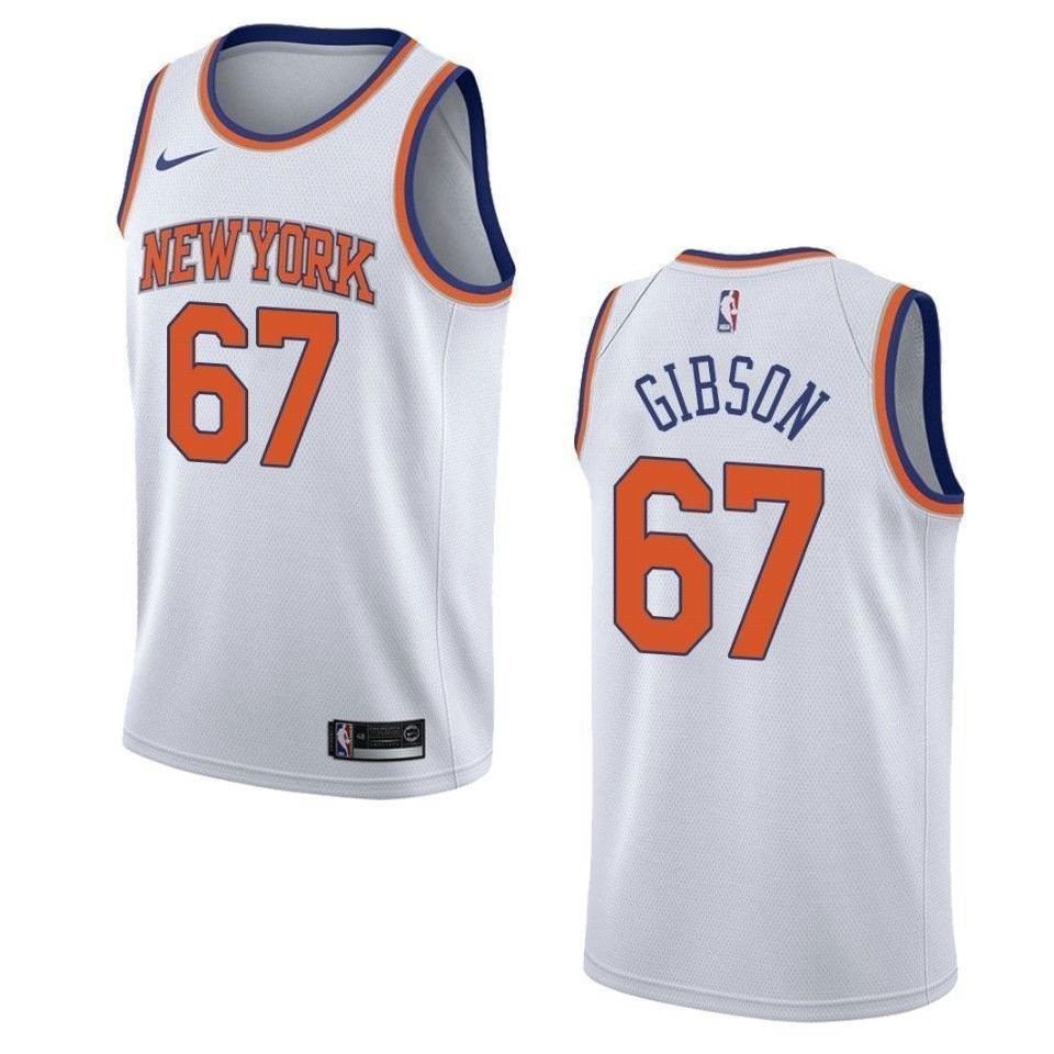 Men's New York Knicks Taj Gibson Association Swingman Jersey White - 100% Polyester