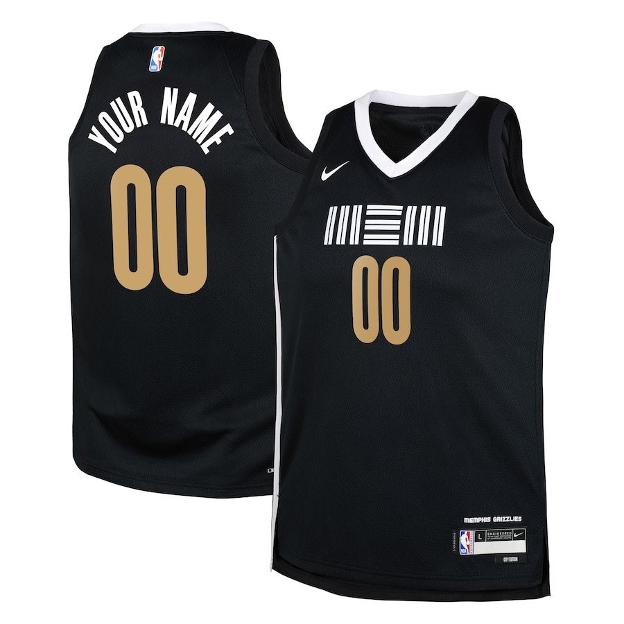 Memphis Grizzlies 2023/24 City Edition Swingman Custom Youth Jersey Black