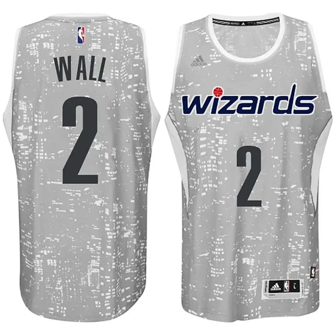 Male Washington Wizards 2 John Wall City Lights Gray Swingman Jersey