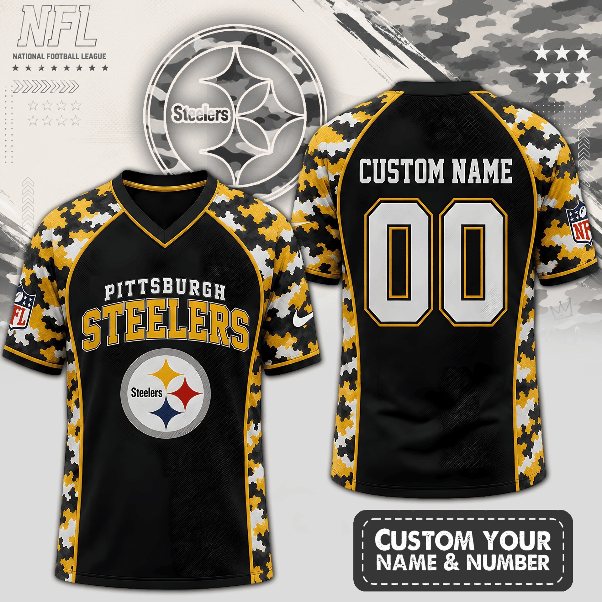 Musemora - Unisex Pittsburgh Steelers Jersey Shirt - Football