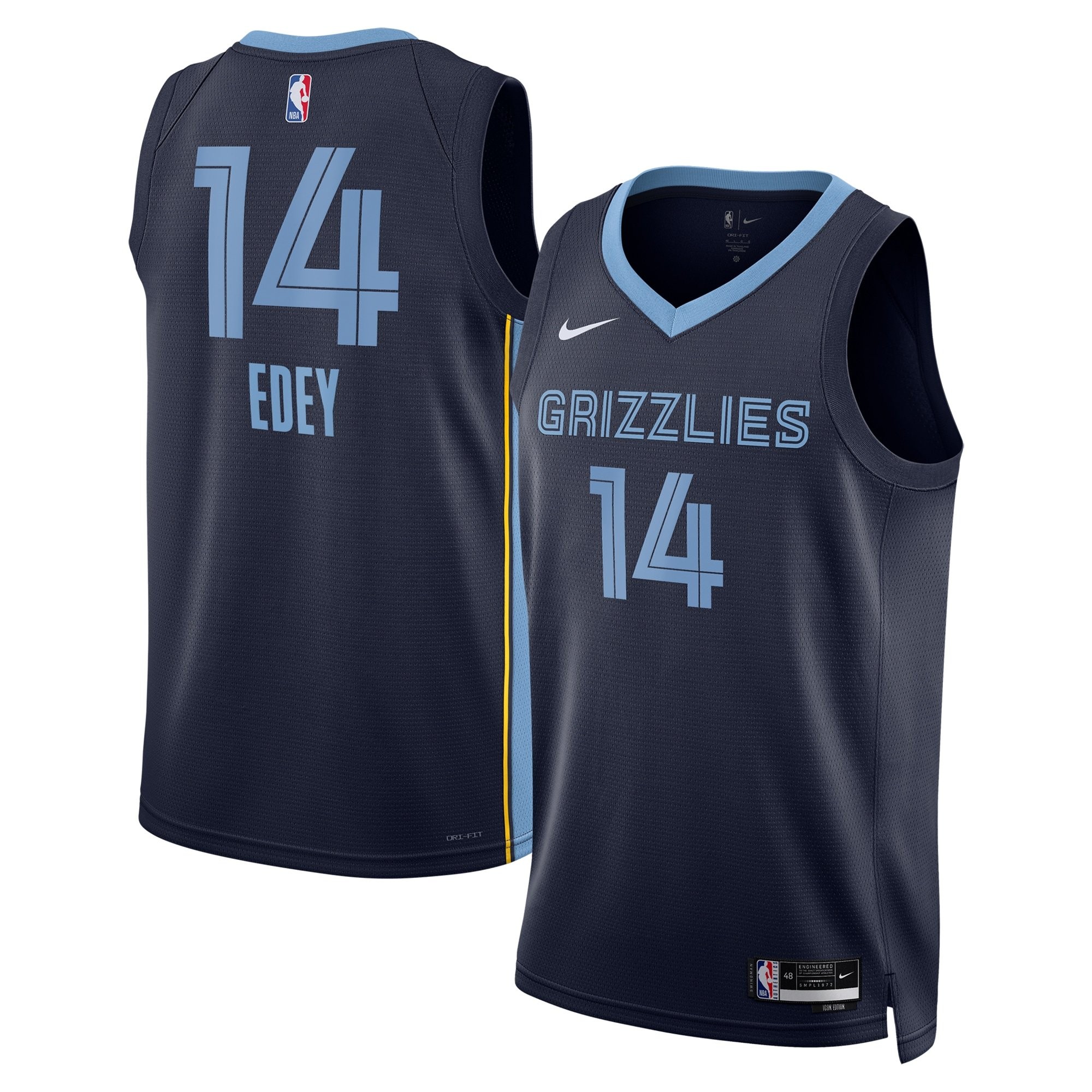 Memphis Grizzlies Icon Swingman Jersey Navy Zach Edey Unisex