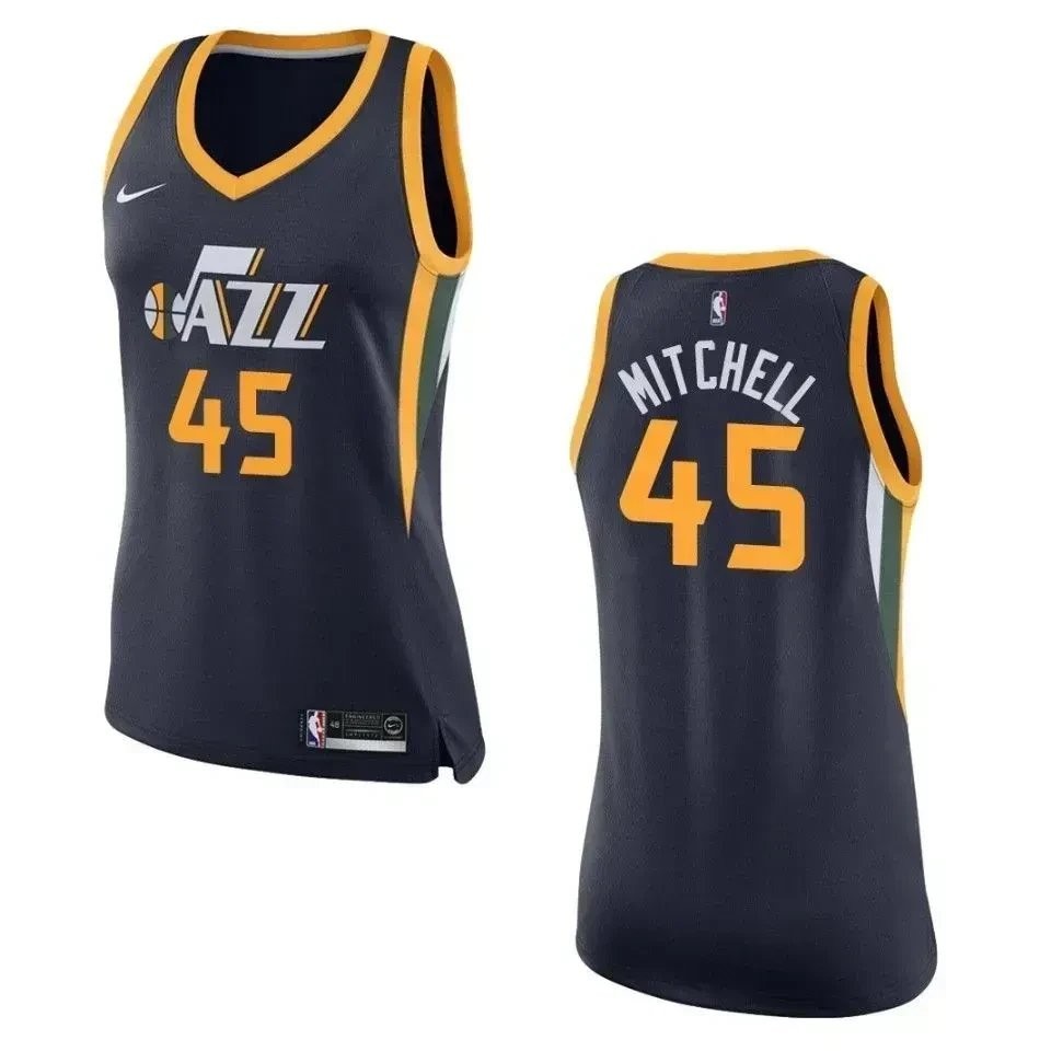 Women's Utah Jazz 45 Donovan Mitchell Icon Swingman Jersey Navy