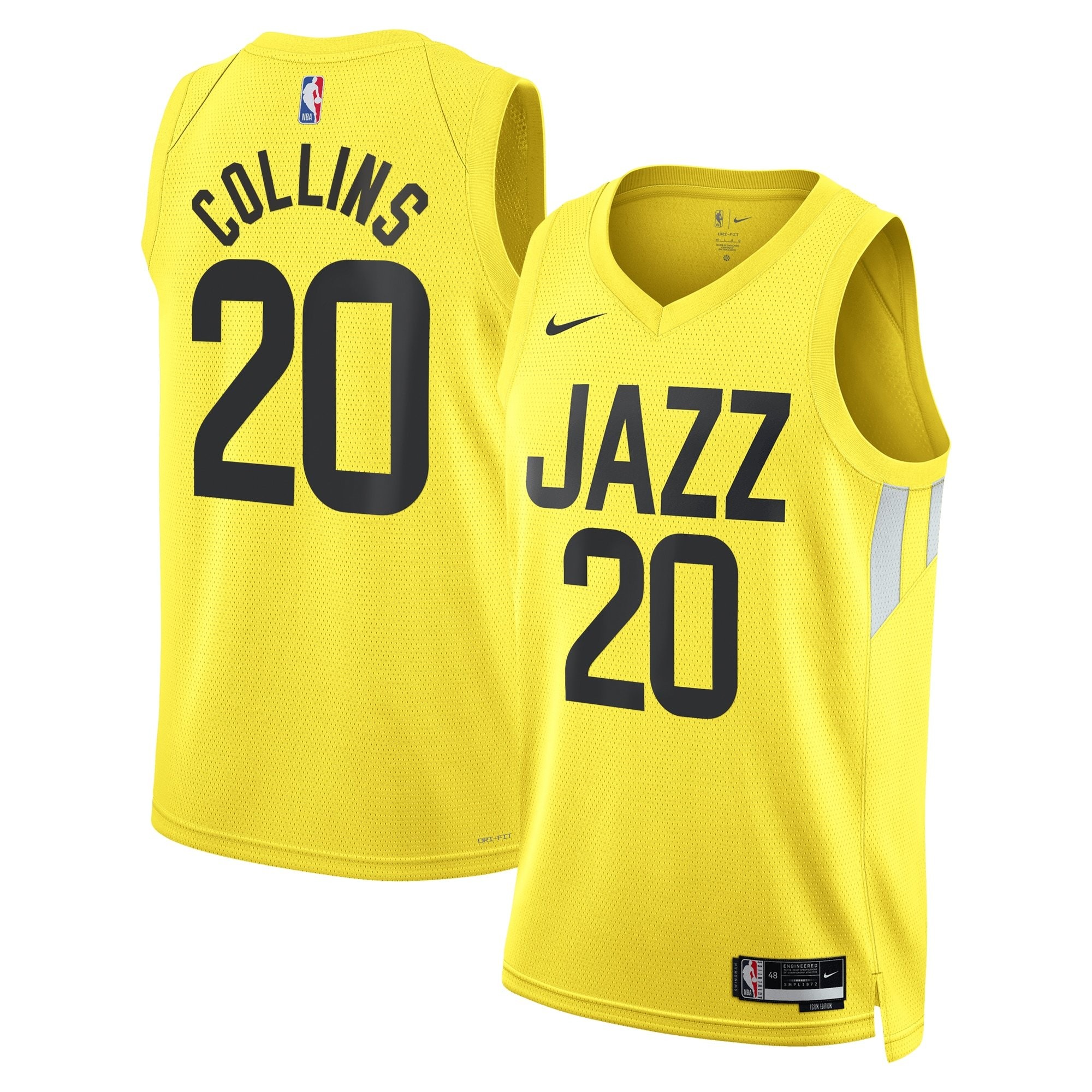 Utah Jazz Icon Edition Swingman Jersey Gold John Collins Unisex
