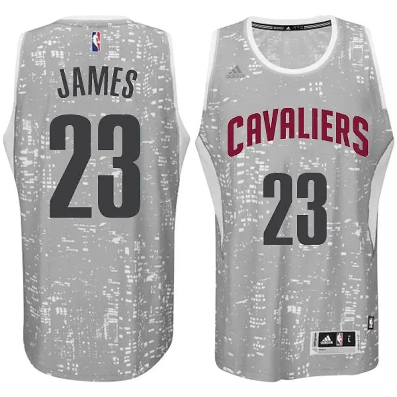 Men's Cleveland Cavaliers LeBron James #23 City Lights Gray Swingman Jersey
