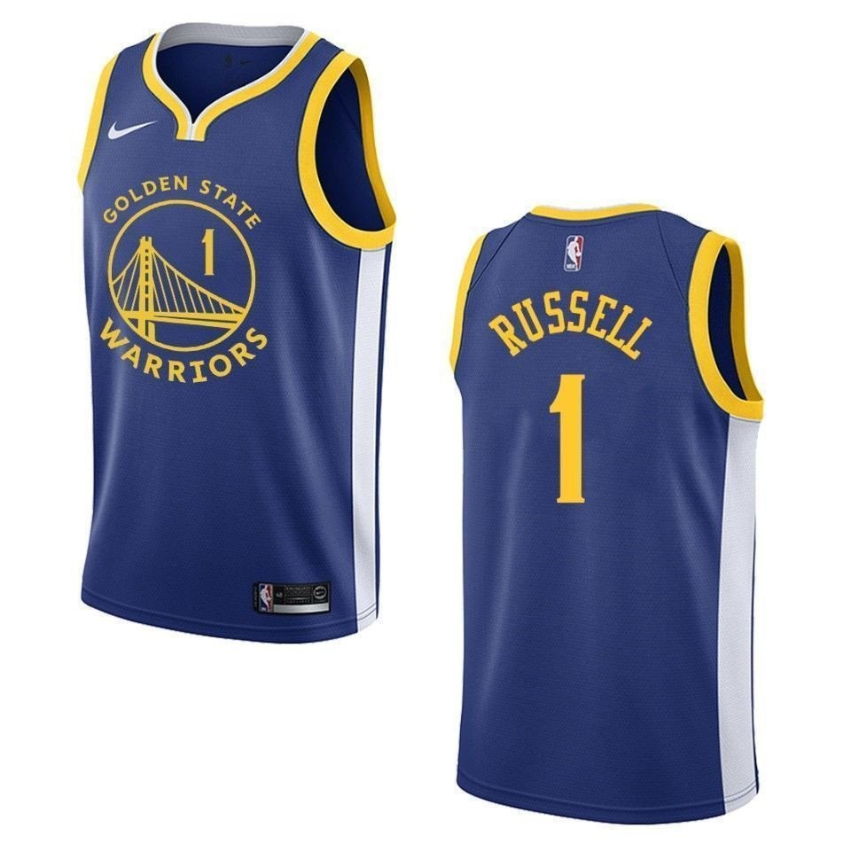 Men's Golden State Warriors D'Angelo Russell Icon Swingman Jersey Royal Blue Multi Color
