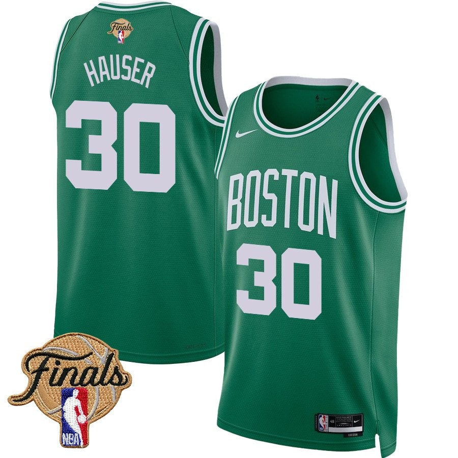 Sam Hauser 30 Boston Celtics 2024 Finals Patch Icon Edition Jersey Kelly Green
