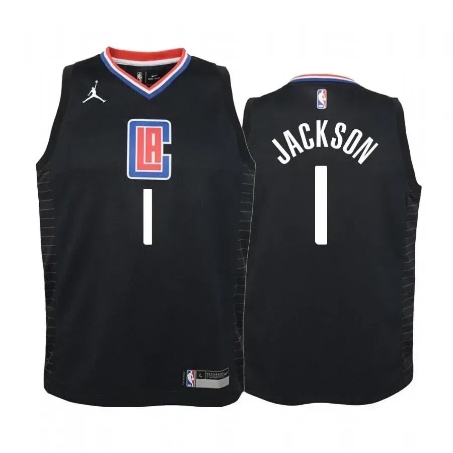 Youth Reggie Jackson La Clippers Black Statet Jersey Jumpman