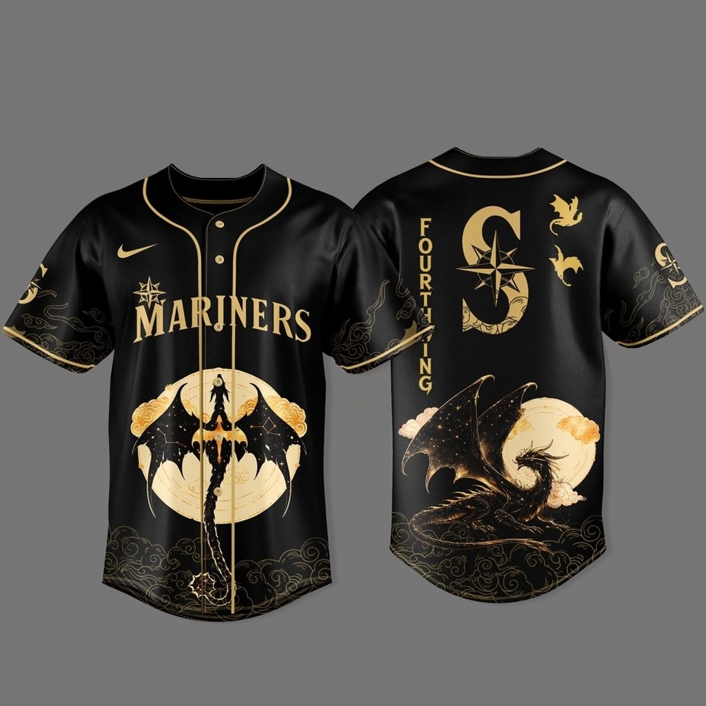 Seattle Mariners x Fourth Wing 2026 Dragon Moon Black Baseball Jersey