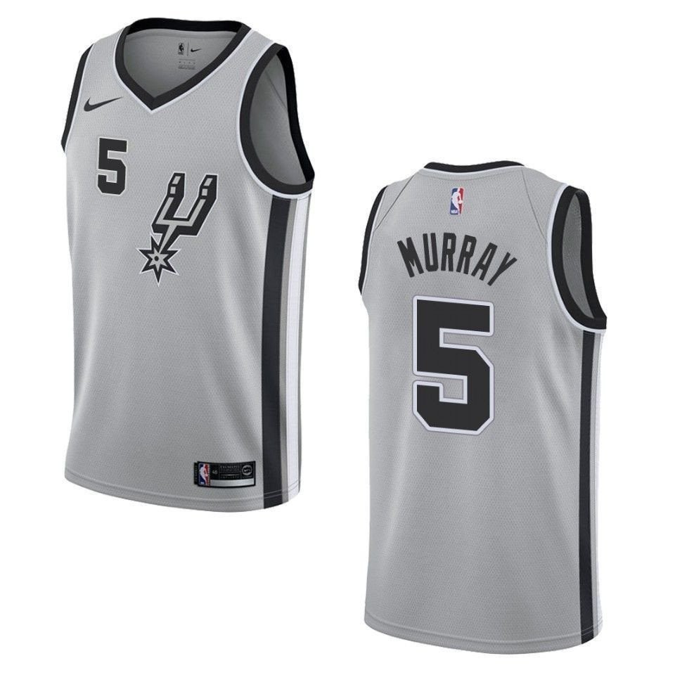 Men's San Antonio Spurs Dejounte Murray Statement Swingman Jersey Silver