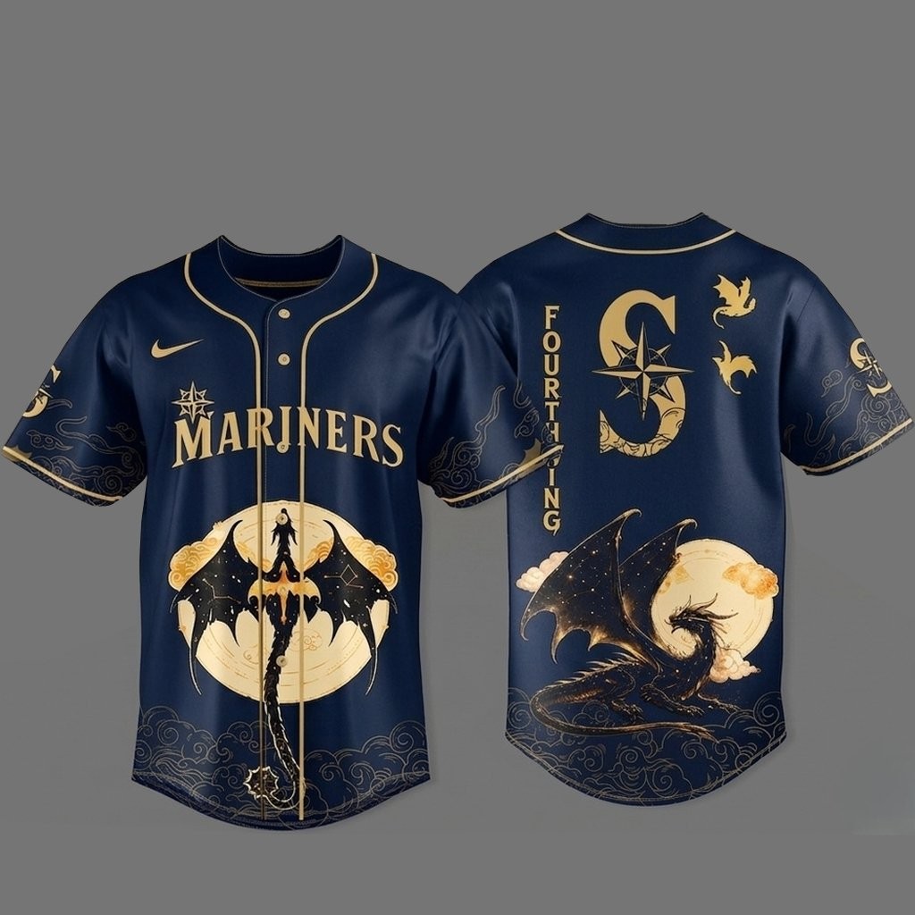 Seattle Mariners x Fourth Wing 2026 Dragon Moon Navy Baseball Jersey