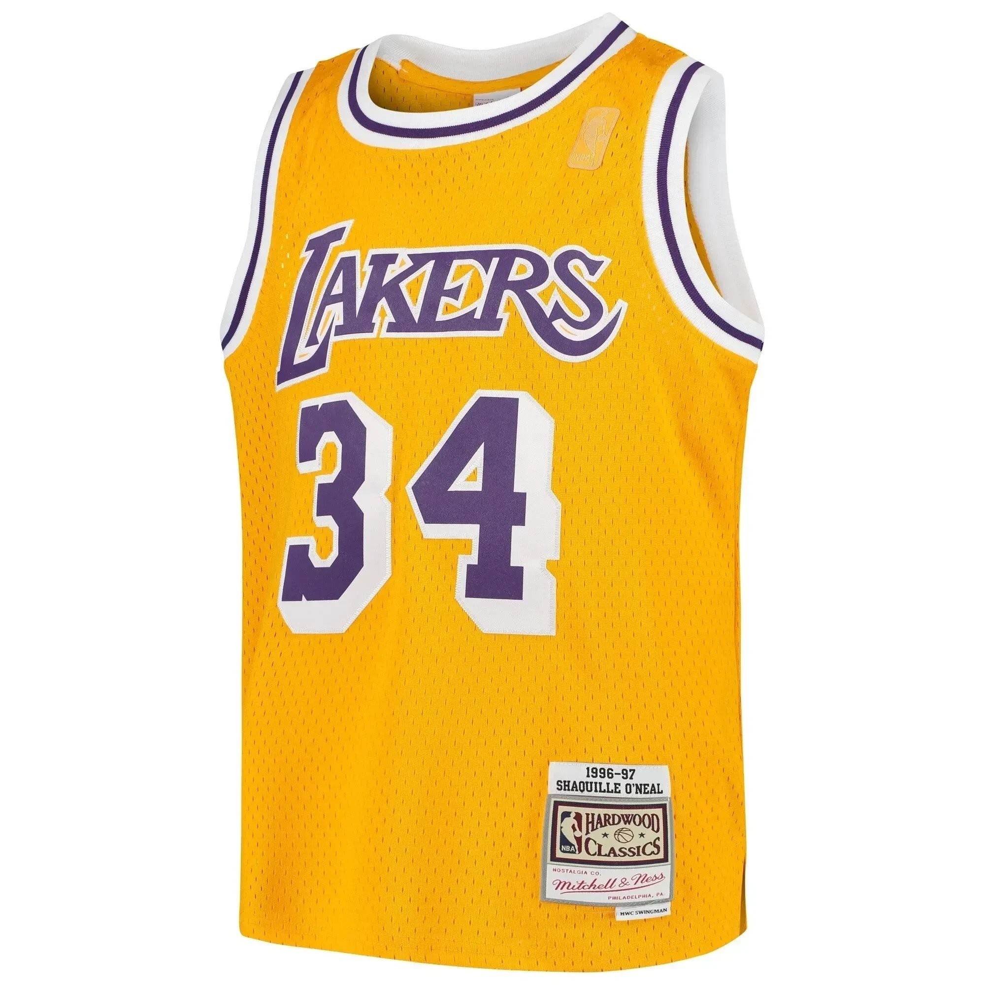 Shaquille O'neal Los Angeles Lakers Mitchell Ness Youth Swingman Throwback Jersey - Gold - Image 2
