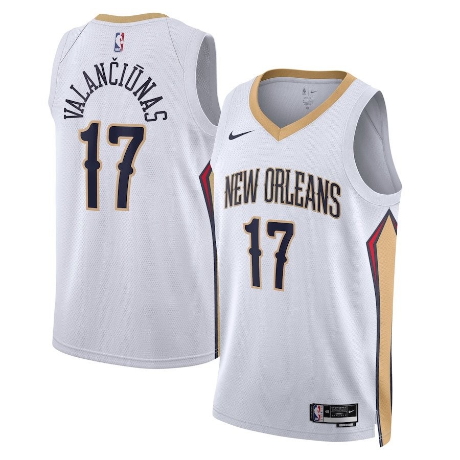 Jonas Valanciunas 17 New Orleans Pelicans Unisex Swingman Jersey Association Edition White