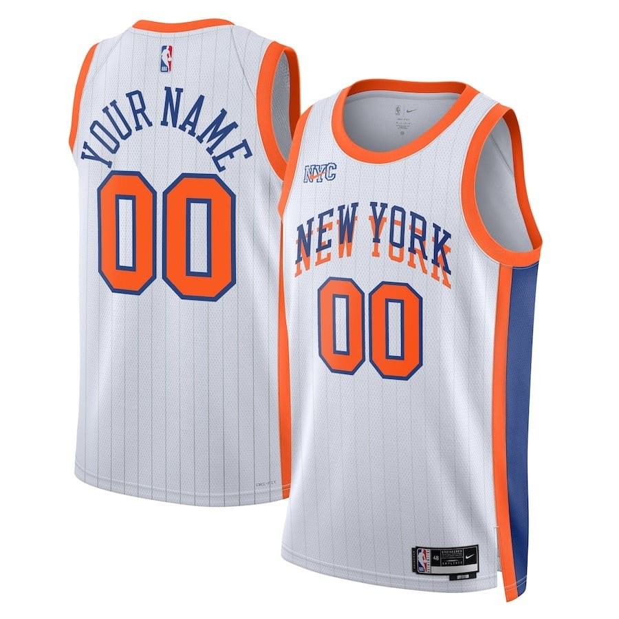 New York Knicks Unisex 2024/25 Custom Swingman Jersey City Edition White