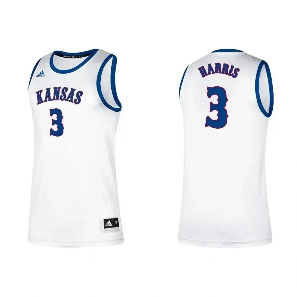 Men's Kansas Jayhawks Dajuan Harris College Basketball White Jersey