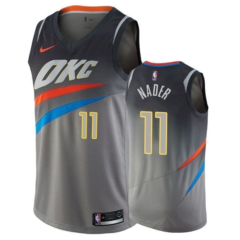 Thunder Abdel Nader 11 City Gray Men's Basketball Jersey - Polyester, Sizes S-3XL