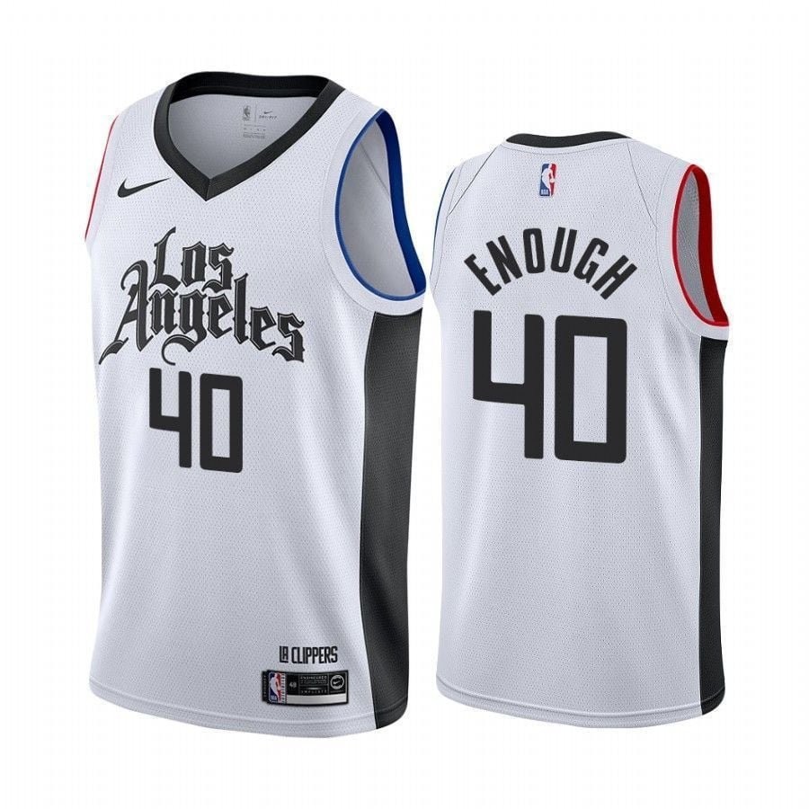 Men's Ivica Zubac Enough Clippers City Basketball Jersey Multicolor