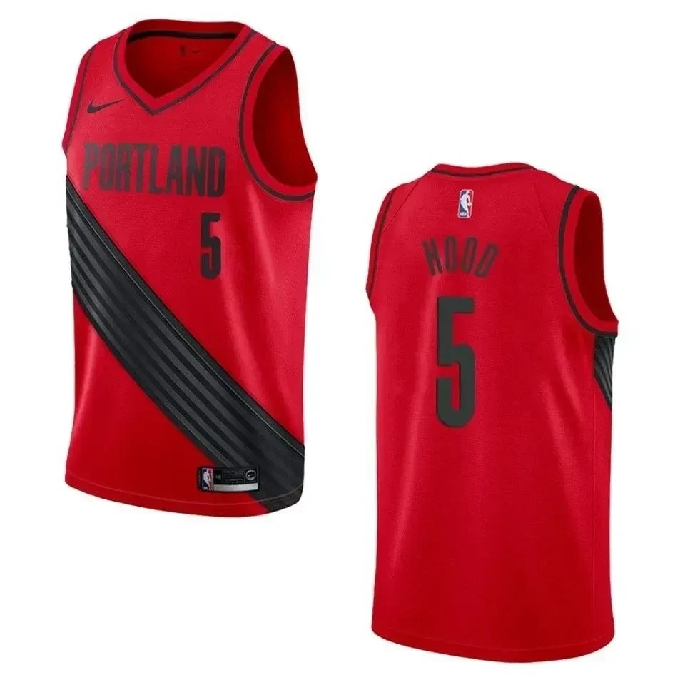 Men's Portland Trail Blazers Rodney Hood Statement Swingman Jersey Red Size S-3XL