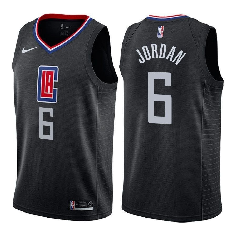 Men's DeAndre Jordan #6 Clippers Black Basketball Jersey S-3XL