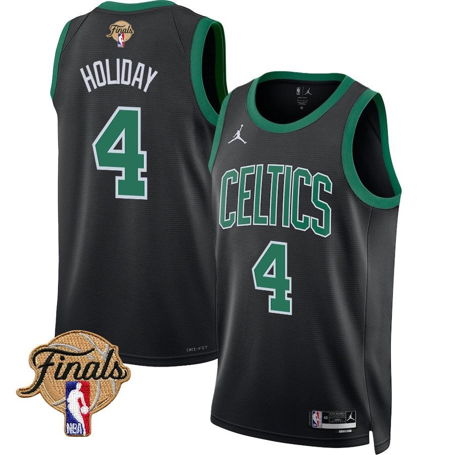 Jrue Holiday 4 Boston Celtics 2024 Finals Patch Swingman Jersey Statement Edition Black