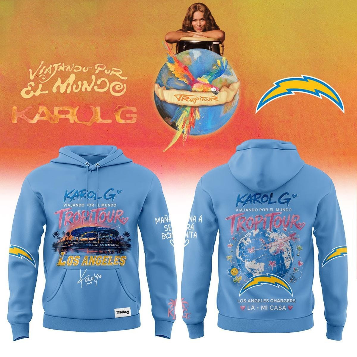 Musemora - Women's Los Angeles Chargers Hoodie
