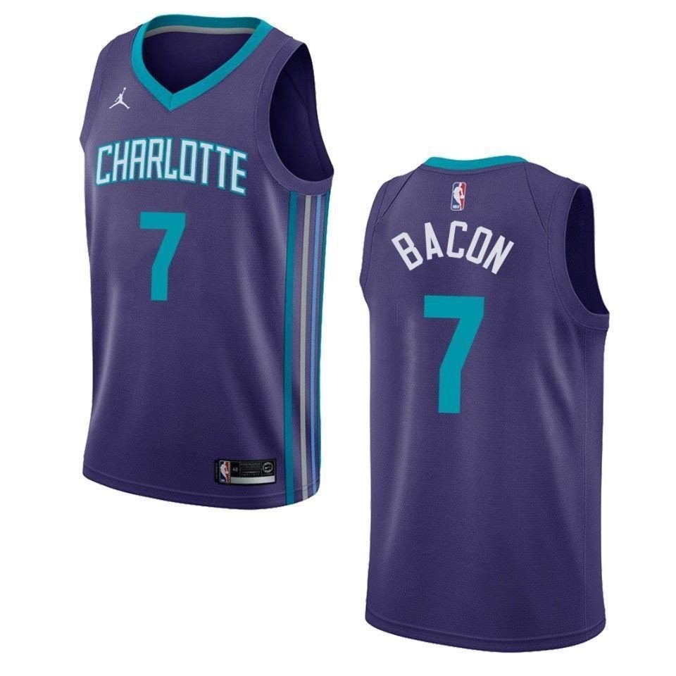 Men's Charlotte Hornets 7 Dwayne Bacon Statement Swingman Jersey Purple