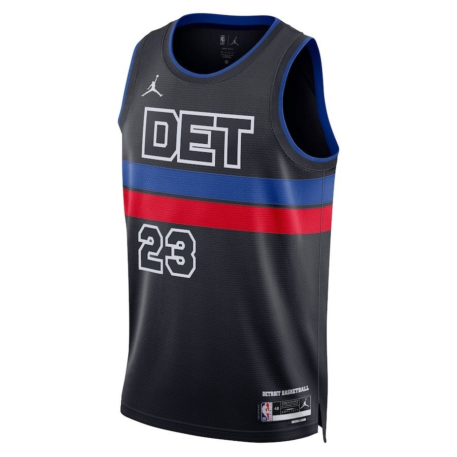 Jaden Ivey 23 Detroit Pistons Unisex Swingman Jersey Statement Edition Black - Image 2