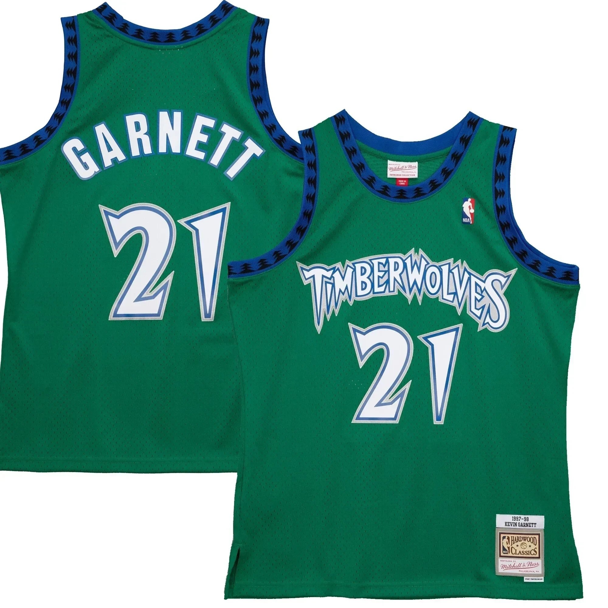 Kevin Garnett Minnesota Timberwolves Mitchell & Ness 1997-98 Hardwood Classics Reload 2.0 Swingman Jersey Green