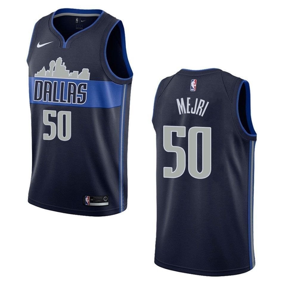 Men's Dallas Mavericks 50 Salah Mejri Statement Swingman Jersey Navy