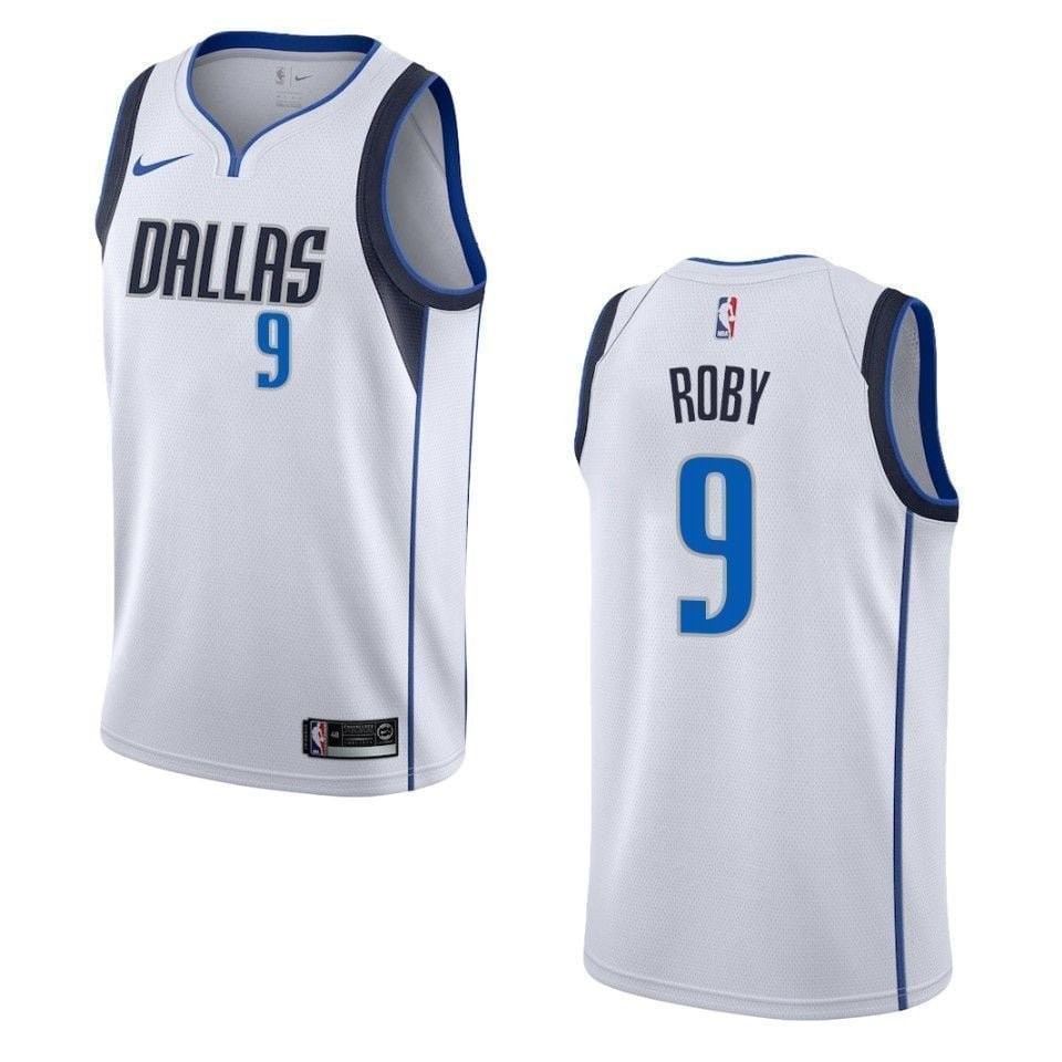 Men's Dallas Mavericks 9 Isaiah Roby Association Swingman Jersey - White