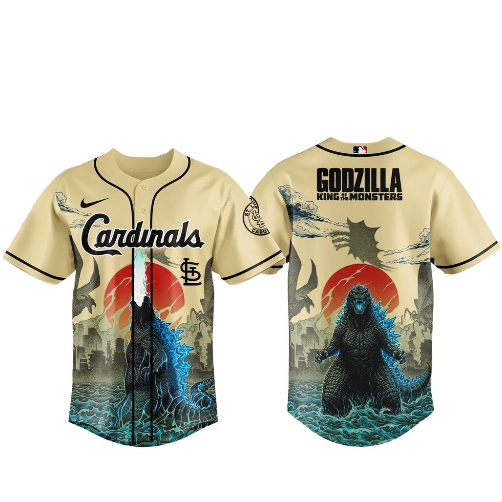 St. Louis Cardinals x Godzilla King of The Monsters Baseball Jersey