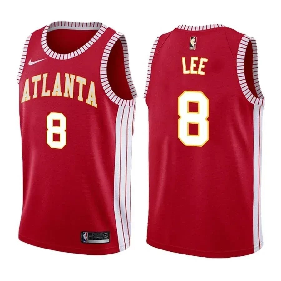 Men's Hawks Damion Lee #8 Classic Edition Red Basketball Jersey