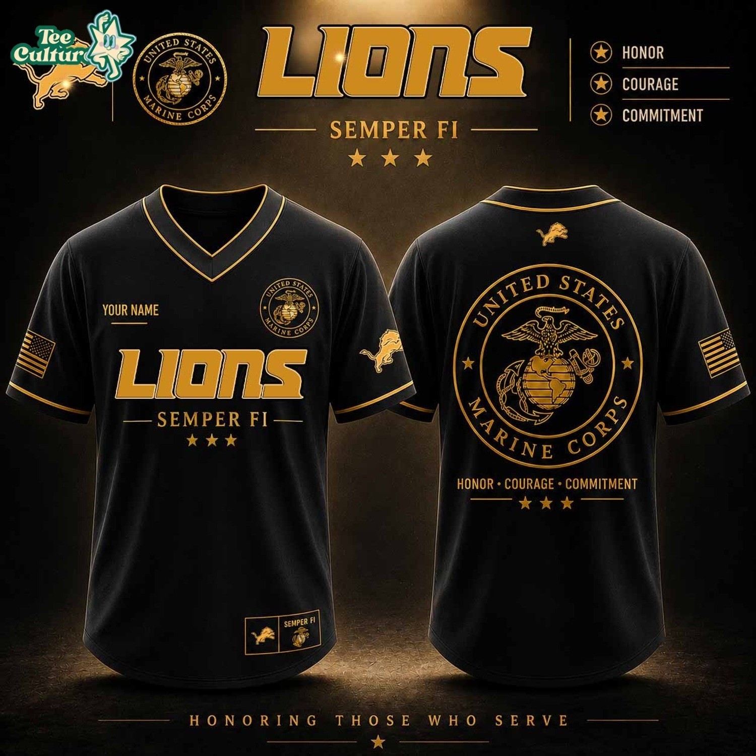 Musemora - Men's Detroit Lions T-Jersey Shirt