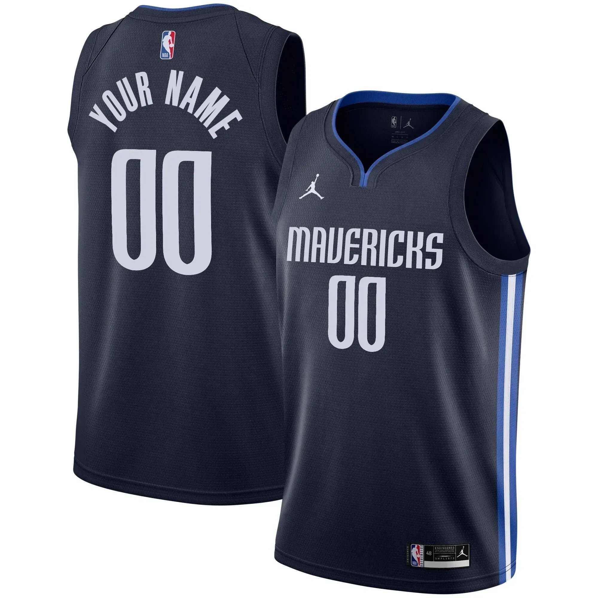 Dallas Mavericks Swingman Custom Jersey Statement Edition Navy Unisex