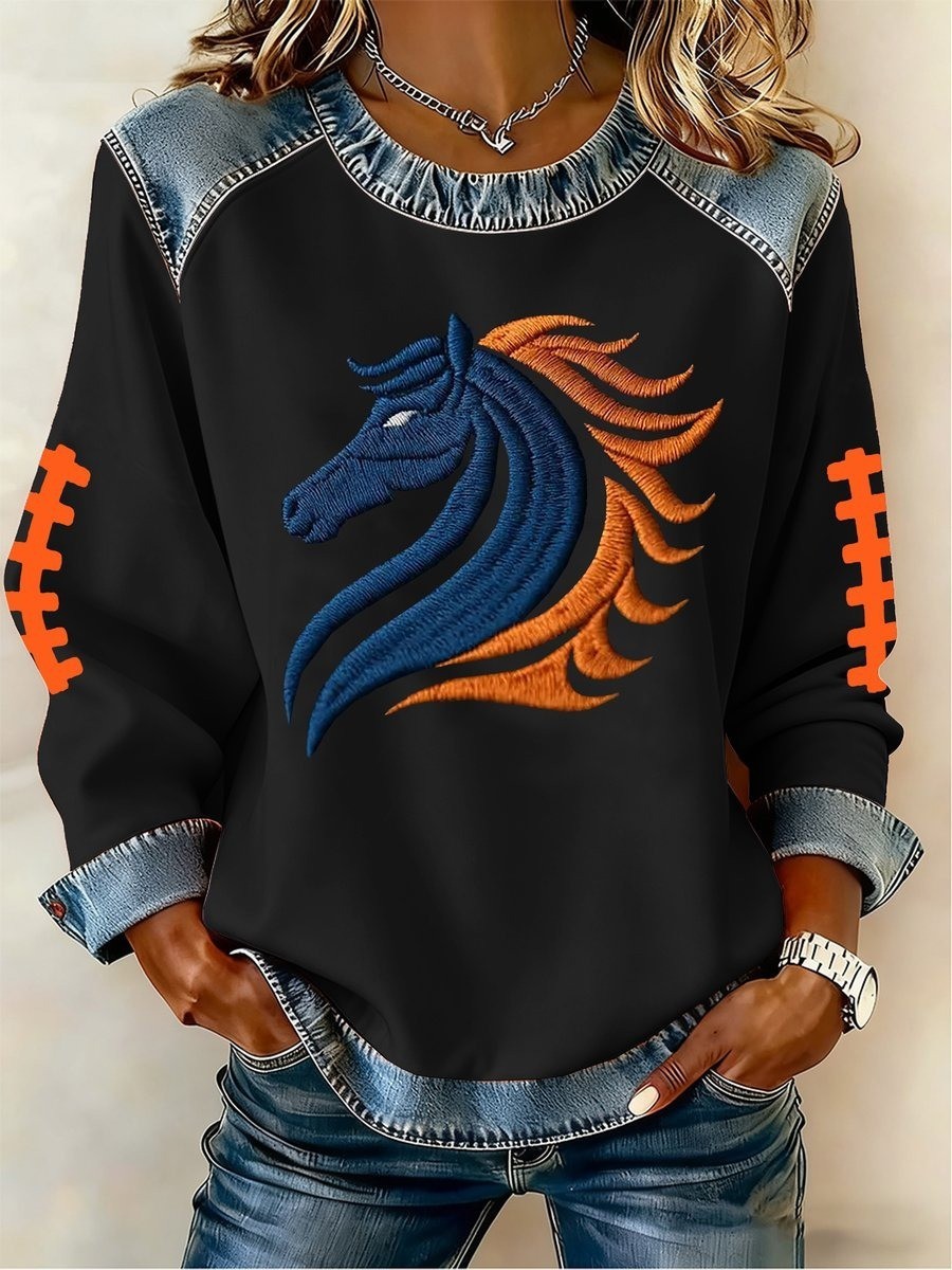 Musemora - Women's Denver Broncos Sweatshirt - Mascot