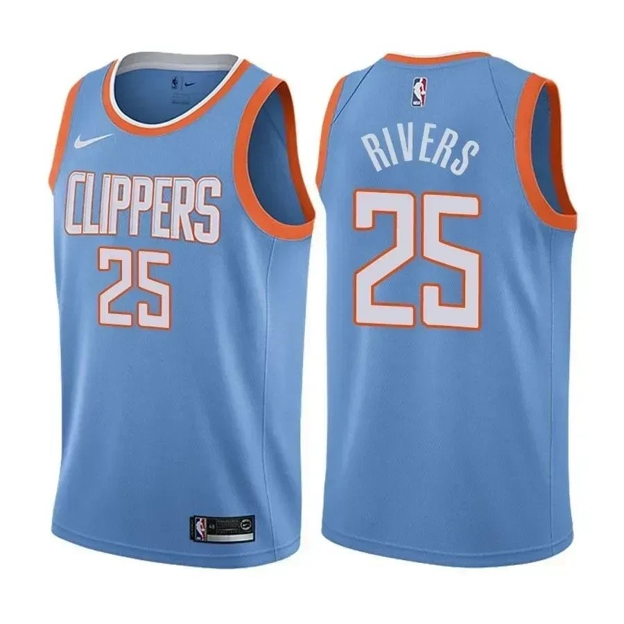 Men's Austin Rivers 25 Clippers City Edition Blue Basketball Jersey