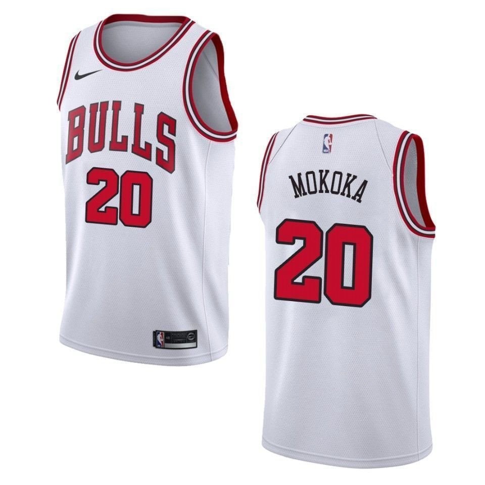 Men's Chicago Bulls Adam Mokoka #20 Association Swingman Jersey White