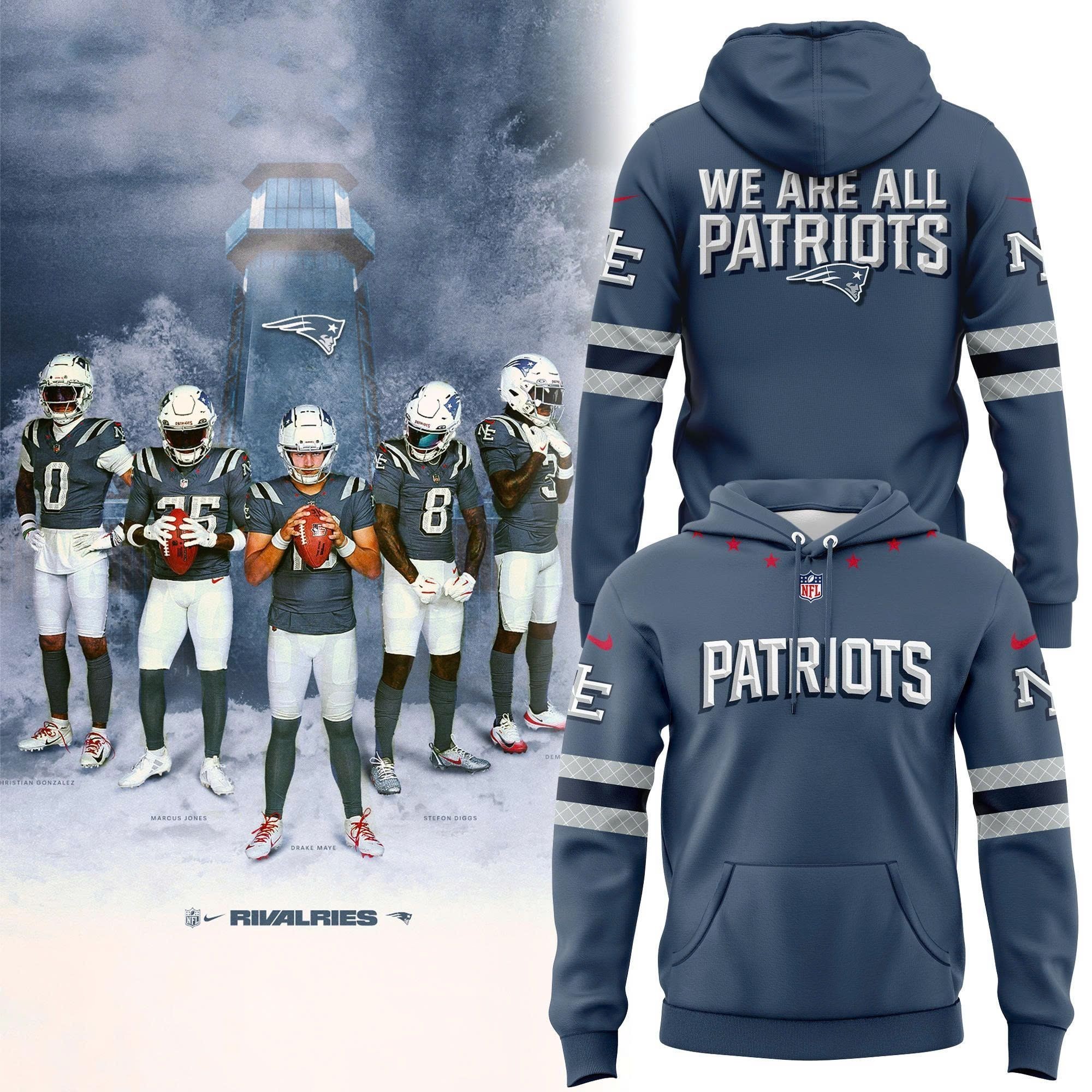 Musemora - Unisex New England Patriots Hoodie - Game Day