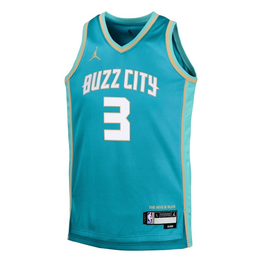 Terry Rozier III Charlotte Hornets 2023/24 City Edition Youth Swingman Jersey Teal - Image 2