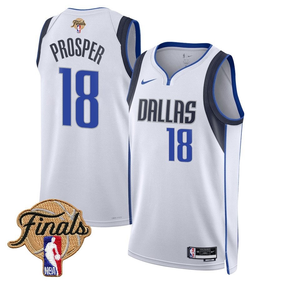 Olivier-Maxence Prosper 18 Dallas Mavericks 2024 Finals Patch Swingman Jersey Association Edition White