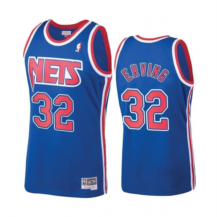 Men's New Jersey Nets Julius Erving 32 1992-93 Hardwood Classics Royal Jersey