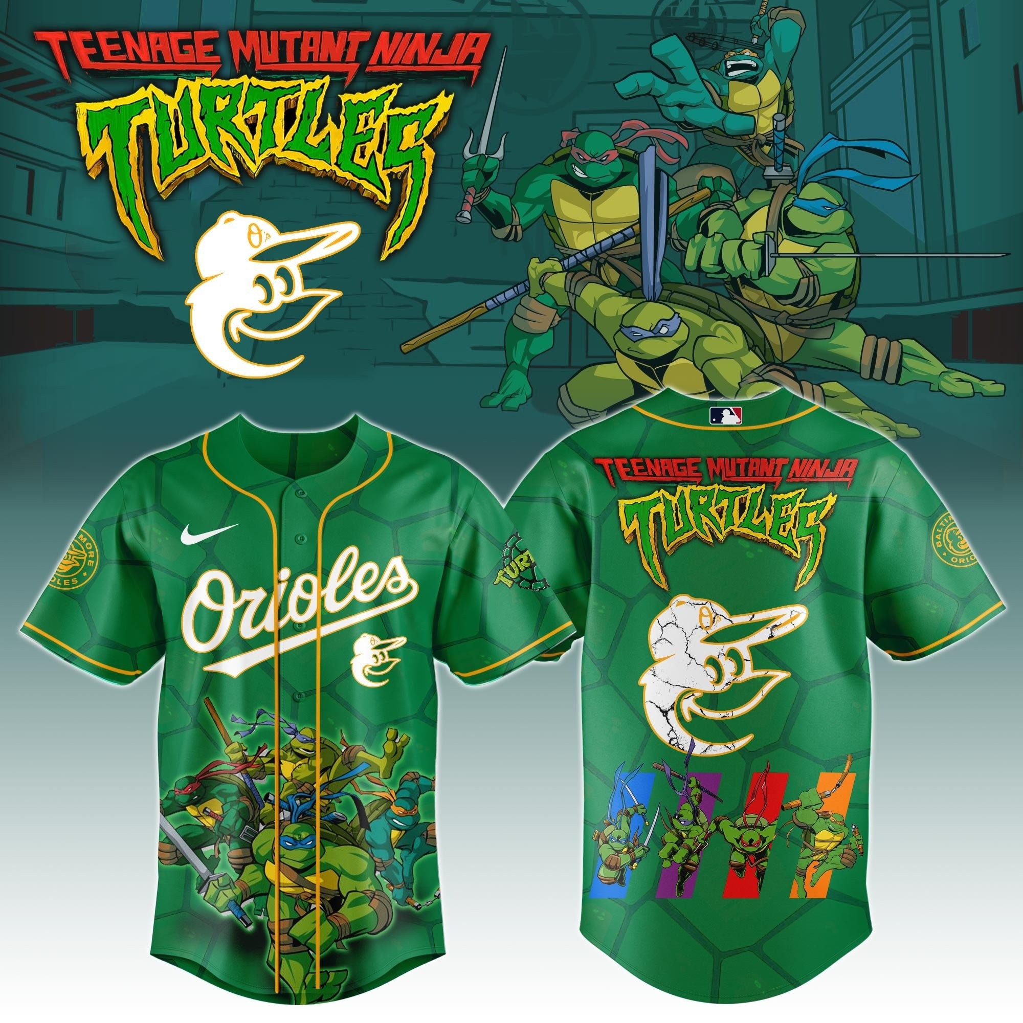 Baltimore Orioles Ninja Turtles Night Game Jersey Baseball Fan Ninja Turtles Lover Gifts