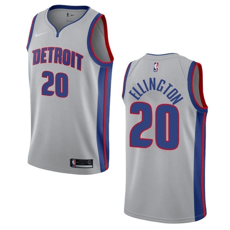 Men's Detroit Pistons Wayne Ellington #20 Statement Swingman Jersey Gray