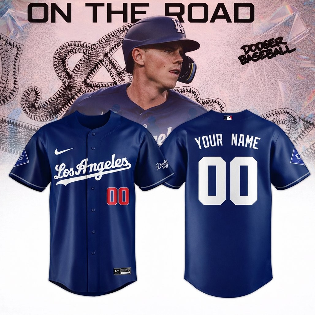 Custom Name and Number Los Angeles Dodgers x Taking Our Blue On The Road 2026 Baseball Jersey