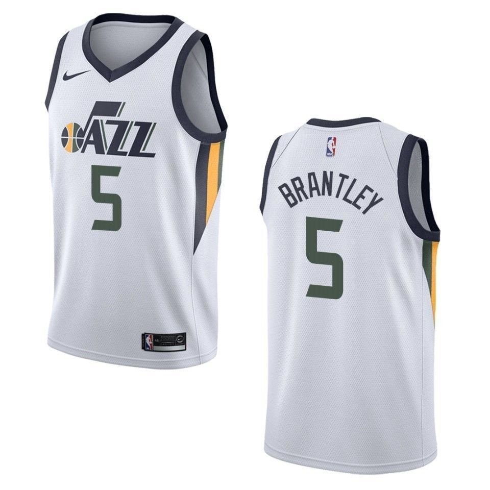 Men's Utah Jazz 5 Jarrell Brantley Association Swingman Jersey - White