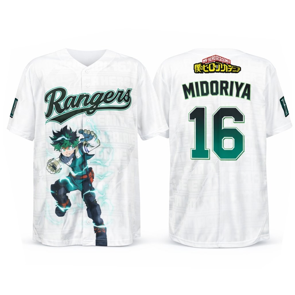 Custom Name and Number Texas Rangers x My Hero Academia Deku 2026 Baseball Jersey