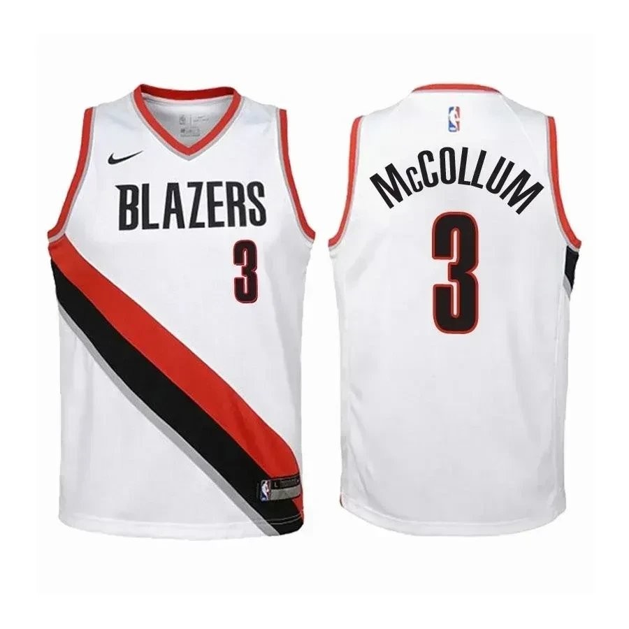 Youth C.J. McCollum #3 Association Edition White Basketball Jersey S-3XL