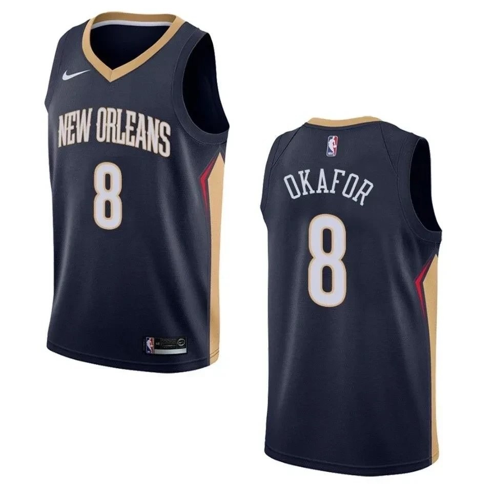 Men's New Orleans Pelicans Jahlil Okafor #8 Icon Swingman Jersey Navy