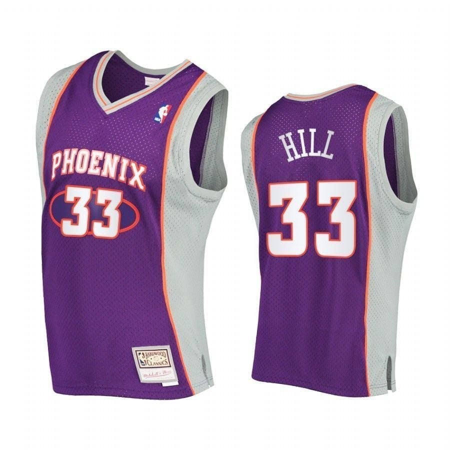 Men's Grant Hill 33 Phoenix Suns Hardwood Classics Jersey Purple