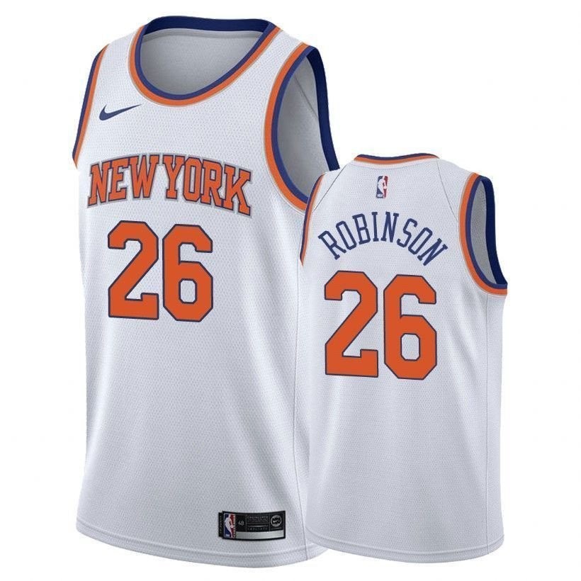 Men's Mitchell Robinson 26 Knicks Association White NBA Jersey
